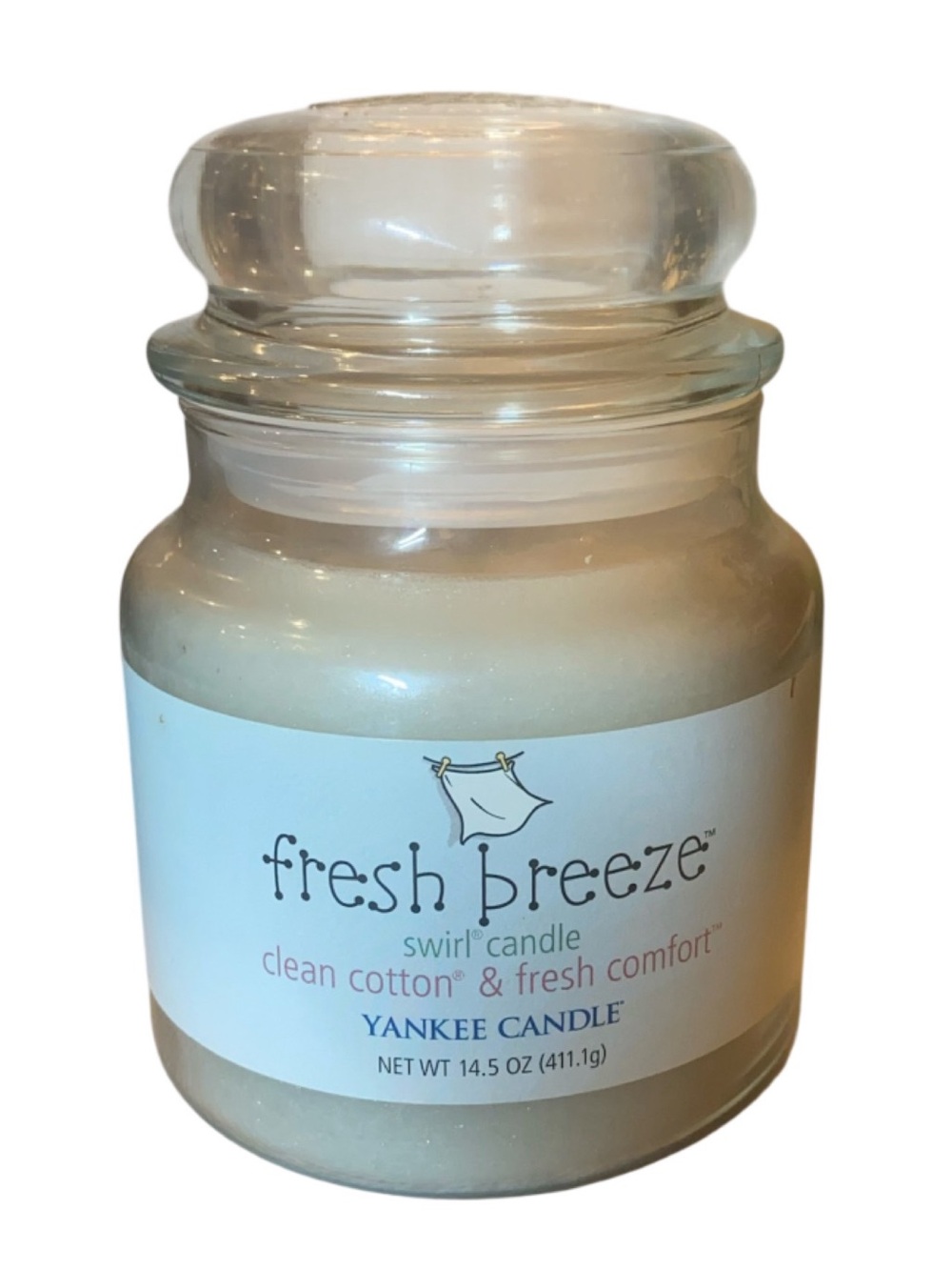 Retired Yankee Candle Fresh Breeze 14.5 Oz swirl candle NEW HTF Rare